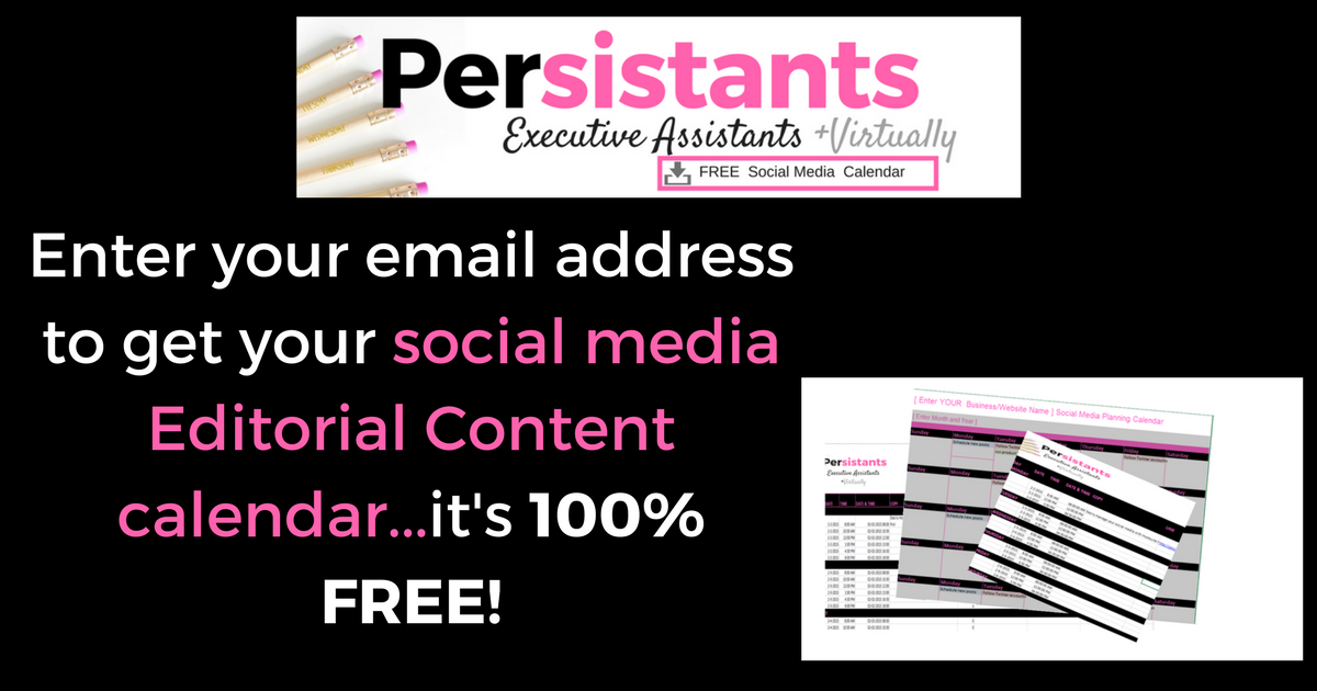 Enter your email address to get your social media Editorial Content calendar...it's 100% FREE!