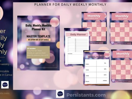 Persistants Planner for Weekly daily and Monthly plan