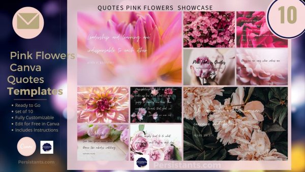 Quotes Pink Flowers Showcase