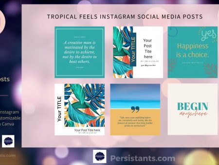 SHowcase of Instagram Tropical Feels Collection Instagram Social Media Posts Vol1
