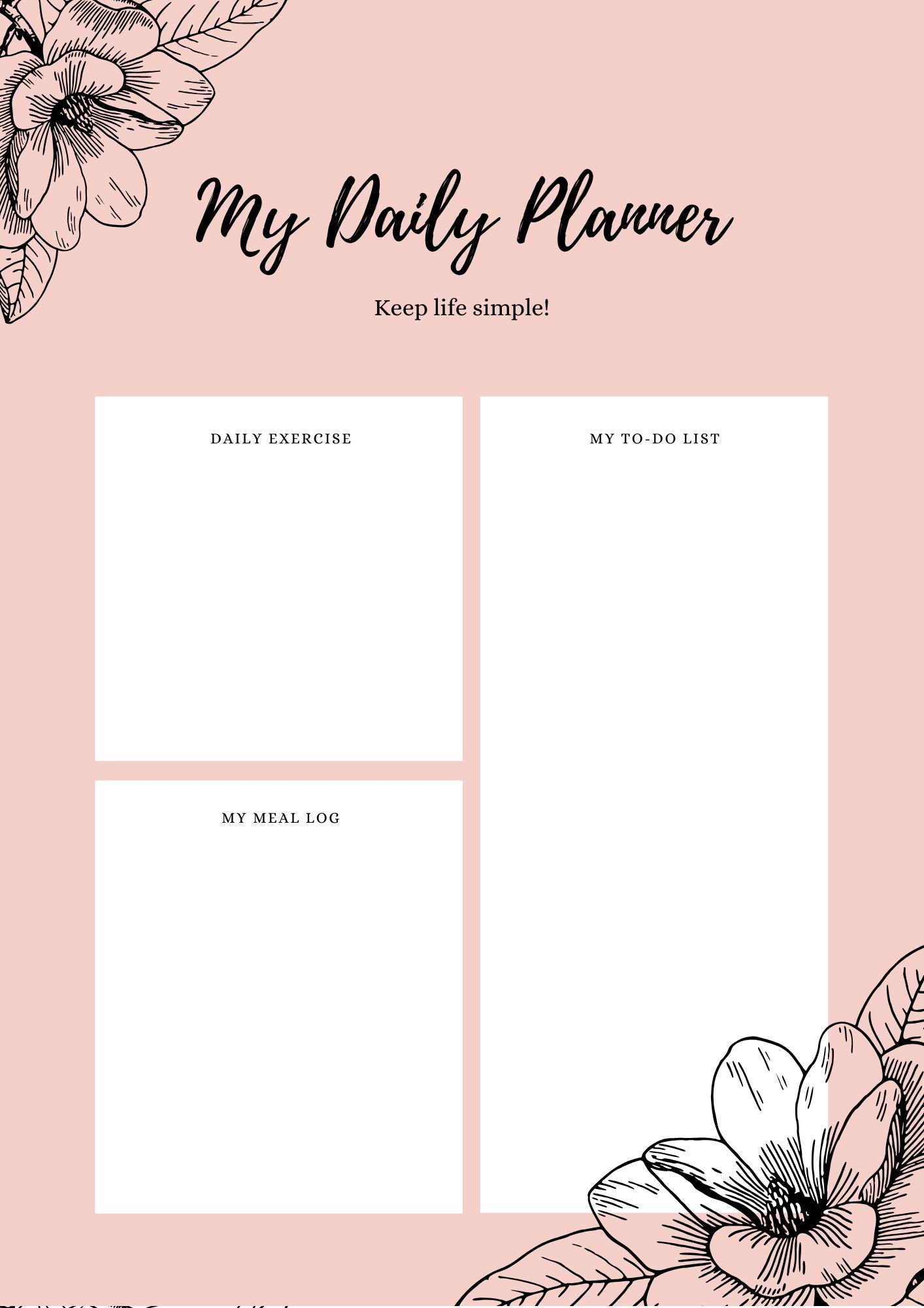 Daily Floral Printable Planners Set of 11 - Persistants