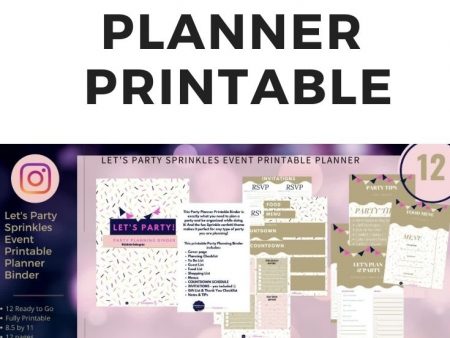 Let's party sprinkles event printable planner