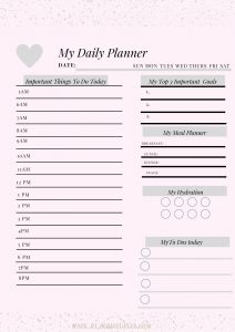 Persistants Simple Daily Planner