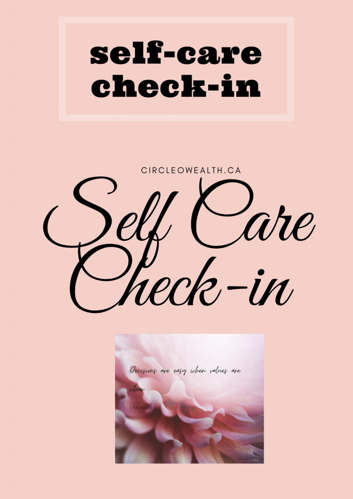 Self Care Check List - Persistants