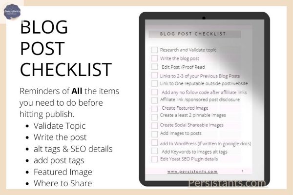 PEAS Blog Post Checklist Showcase