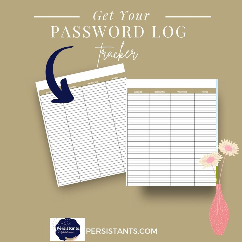 Get Your Password Log Tracker Here