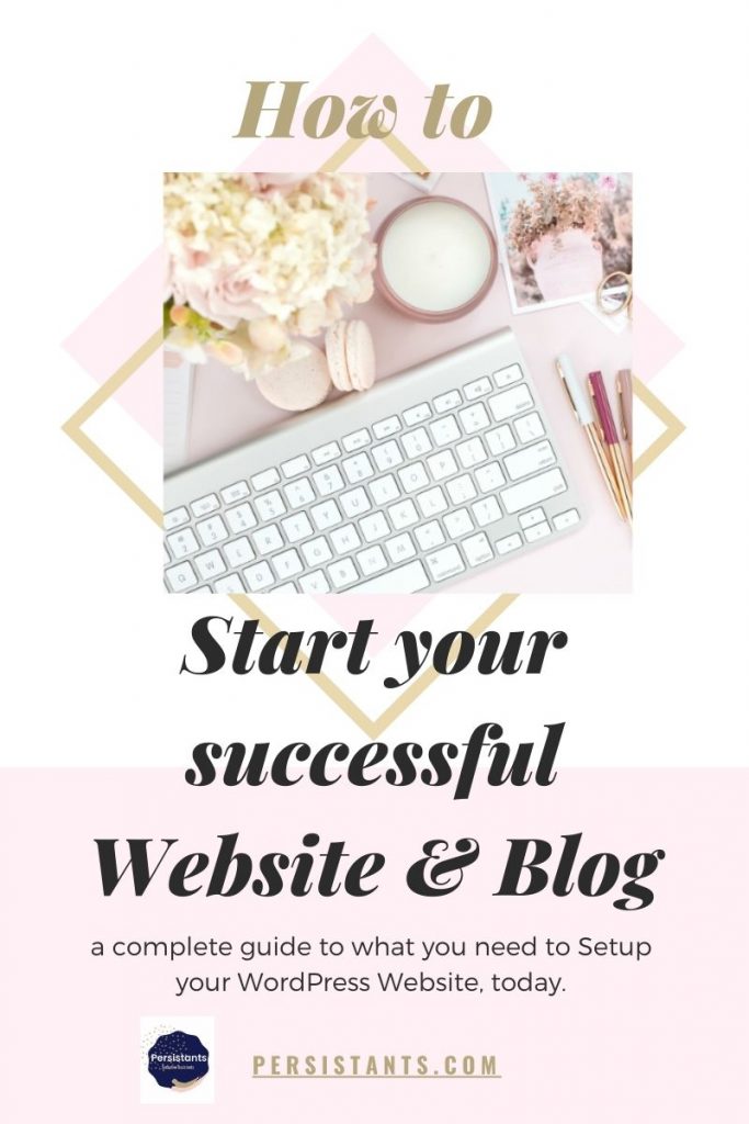 Pink Gold Blog Pinterest Graphic How to Start a Successful Website and Blog
