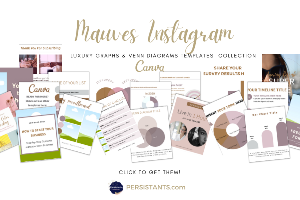 Instagram Bundle Luxurious Mauves Charts & Venn Diagrams Collection