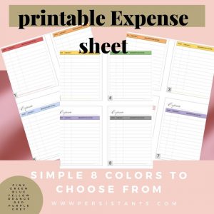 Printable Expense sheet