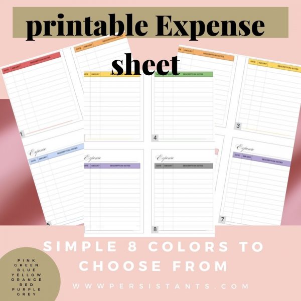 Printable Expense sheet