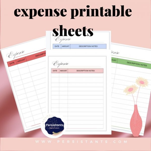 expense printable sheets