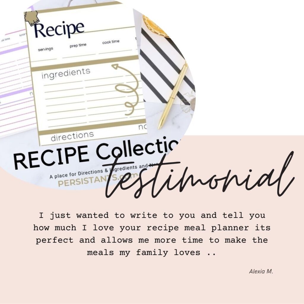 Mela planner recipe binder testimonial alexia