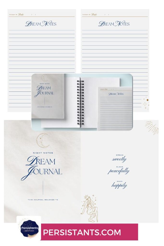 dream-journal-printable-modern-blue-brown/